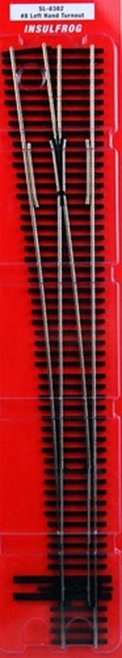 PECO HO Scale Code 83 Insulfrog #8 Left-Hand Turnout # SL-8382 - Image 1 of 1