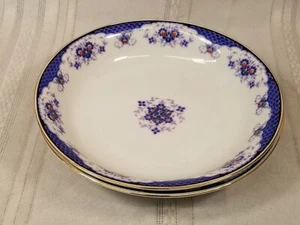 2 Edelstein China Floral Blue boarder soup / cereal bowls 1531 - Picture 1 of 4