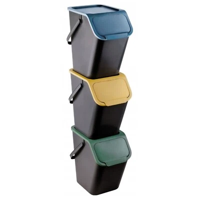 Set di 3 contenitori per la raccolta differenziata Practic Bini da 25 l + filtri - Immagine 1 di 4