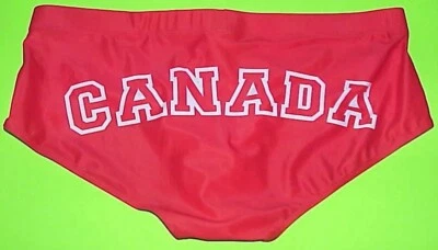 МУЖСКИЕ CANADA ФЛАГ КРАСНЫЙ И БЕЛЫЙ N/L СОРЕВНОВАНИЯ ПЛАВАТЬ ШОРТЫ ПОДХОДИТ 38 «-42» 2XL - Изображение 1 из 4