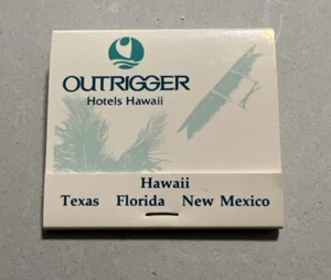 Vintage Matchbook Cover  Outrigger Hotels Hawaii  Cali. Texas   restaurants  gmg - Picture 1 of 7