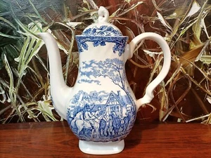MYOTT England, Country Life, schöne Kaffeekanne 1,2 Liter in Blau - Bild 1 von 4
