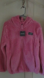 EDDIE BAUER Fleece Hooded Plush Jacket Coat KIDS Large (14) NWT Color Bubblegum - Picture 1 of 6