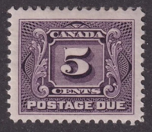 MATT'S STAMPS CANADA SCOTT #J4 5-CENT POSTAGE DUE ISSUE OF 1906-1928, MH, CV$25 - Picture 1 of 3