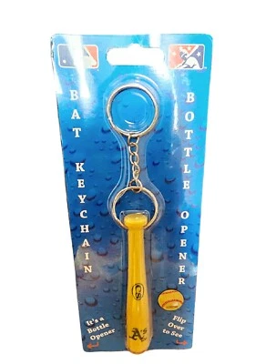 Oakland Athletics.Mini Baseball Bat Keychain Key Ring W/Bottle Opener MLB Licen - Image 1 of 4