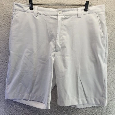 Cutter And Buck Chino Golf Shorts Mens 38 White 9" Inseam Flat Front *Stains - Image 1 of 4