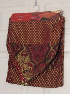 Corredor de mesa tapiz bordado de Navidad cuadrado de San Nicolás con campanas doradas - Imagen 1 de 9