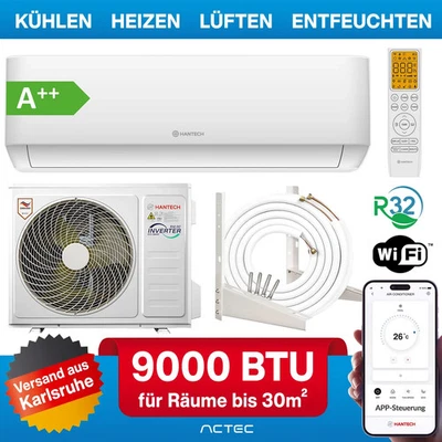 Split Klimaanlage 9000 BTU 2,6 kW H-PRO Klimagerät für 30m² Komplettset  - Bild 1 von 4