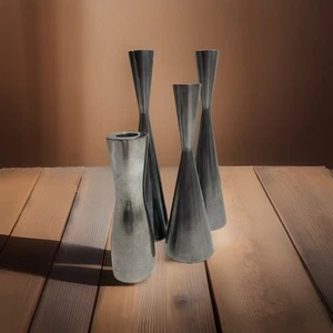 Vintage 90's Ikea Set of 4 Candle Sticks MCM Style Modernist Gota Erika Pekkari - Picture 1 of 5