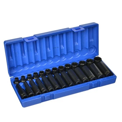 Grey Pneumatic 3/8" Drive Standard and Deep Length Impact Socket Set 26pcs - Image 1 of 4