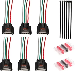 Set of 6 Ignition Coil Connector Plug Harness Replacement for Chevrolet Toyota - Picture 1 of 5