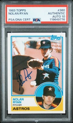 1983 Topps Nolan Ryan HOF Signed Baseball Card #360 PSA/DNA Certified Auto 10 - Image 1 of 4