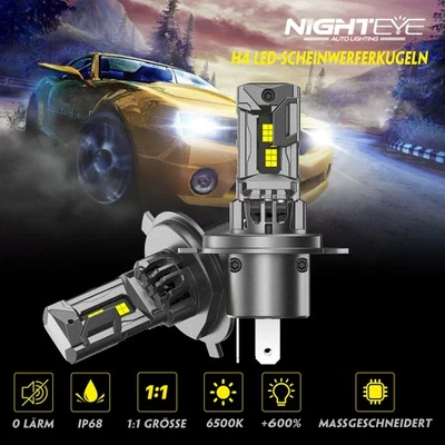 F rStvzo 2X H4 LED Scheinwerfer Mit Zulassung 70W 30000LM 6500K Wei 1:1 Halogen - Bild 1 von 4