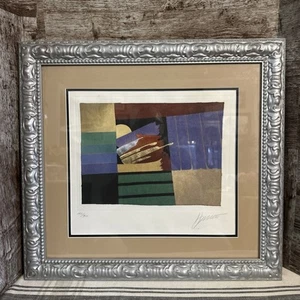 Max Hayslette Signed And Framed Lithograph With Foil Lapis Moon II 1997 Picture - Picture 1 of 5