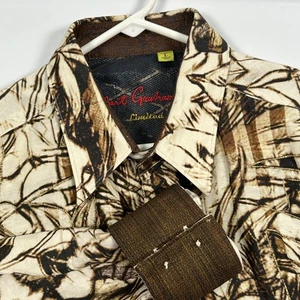 Camisa Robert Graham Durante Edición Limitada Grande Seda Lino Floral Puño Abatible - Imagen 1 de 12