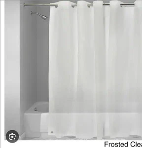 EZ-ON  Shower Curtain with Built in Liner, Hooks White And White Plastic Hangars - Picture 1 of 1
