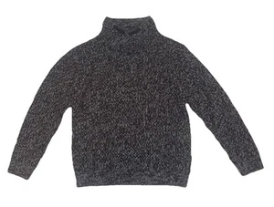 ZARA Boys Knit Sweater Size 6 Mock Neck Long Sleeve Blended Black/gray EUC - Picture 1 of 9
