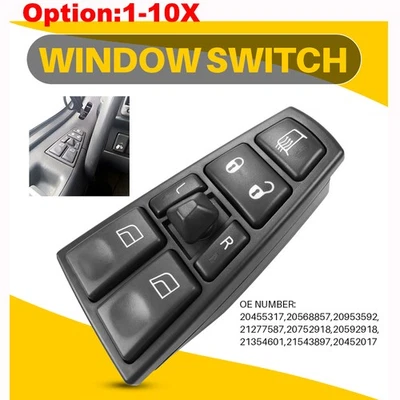 Interruptor de ventana eléctrica para Volvo VN/VNL/VNM 2004-2012 lado del conductor delantero 18 pines negro Foto 1 de 4