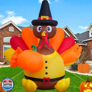 HYRIXDIRECT 6FT Thanksgiving Inflatables Turkey Decor with Tall hat and Color - Picture 1 of 5