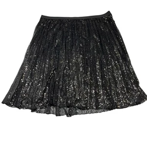 Falda Simply Vera By Vera Wang para mujer 3X negra lentejuelas plisada maxi cóctel - Imagen 1 de 9