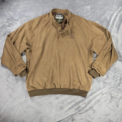 Zero Restriction Windshirt Mens XL Brown Houndstooth Microsuede Golf Performance - Image 1 of 4