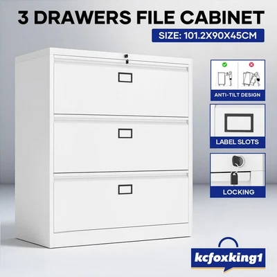 File Cabinet Office Storage Steel Lockable Filing Organiser  F4 B5 A4 Documents - image 1 of 4