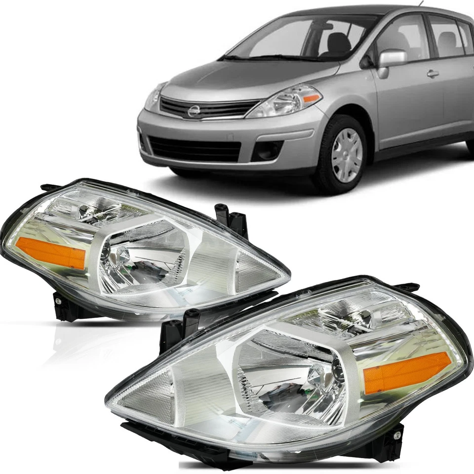 Pair Headlight For 2007-2011 Nissan Versa Sedan/Hatchback 2012 Hatcback LH+RH US Foto 1 de 4