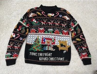 De colección. Suéter de Navidad tejido a mano Northern Isles Twas Night Before Christmas Med Foto 1 de 4