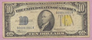 1934-A $10 North Africa Silver Certificate, Ten Dollars, Fine, True Auction - Picture 1 of 2