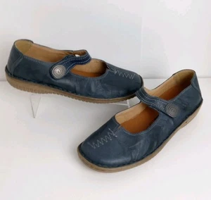 Loretta handgefertigte Leder Mary Jane Schuhe UK 8 blau super weich niedriger Absatz - Bild 1 von 5