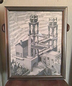 18 1/2 x 22 1/2 Framed MC Esher Waterfall Print - Picture 1 of 4