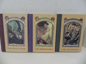 Lemony Snicket A Series of Unfortunate Events  Books Series 2, 4  Lot of 3 Books - Foto 1 di 1