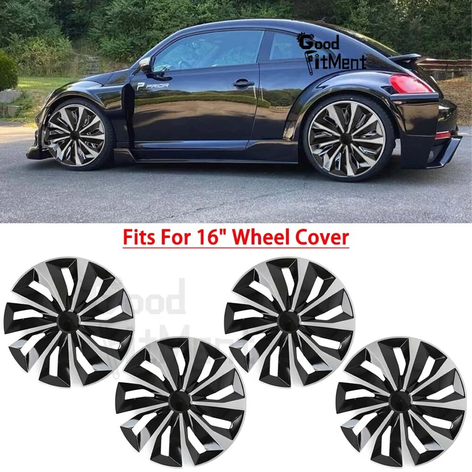 For Volkswagen Beetle 2002-2005 16" Set Of 4 Wheel Covers Snap On Hub Caps R16 Foto 1 de 4