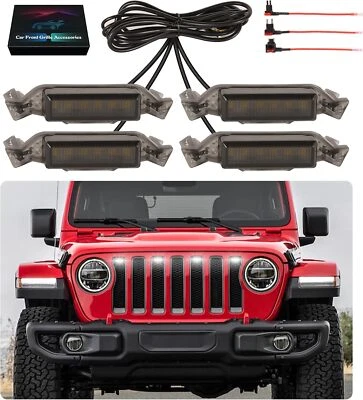 Luces de parrilla LED para Jeep Wrangler JL JLU 2018-2023 parachoques delantero lámpara de rejilla Foto 1 de 4