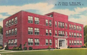 NC A&T State University Hines Hall Greensboro Vintage Leinen Postkarte - Bild 1 von 2