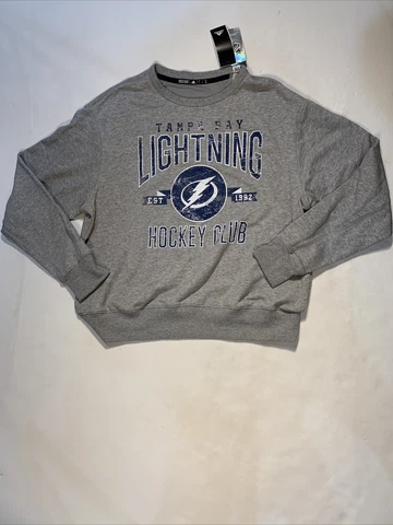 Tampa Bay Lighting Adidas crew sweatshirt Men's Large NEW with tags Hockey Club Cover