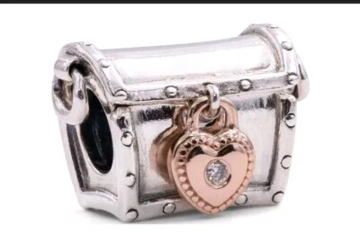Dije de plata esterlina con corazón Love Lock Key auténtico 925 Club pulsera dije Foto 1 de 3