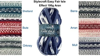 Stylecraft Fair Isle Effect Aran 100g Yarn - Various Colours