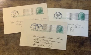 Vintage Lot 3 1934 Postal Cards Walter R Darby Augustus Anderson Springfield NJ - Picture 1 of 3