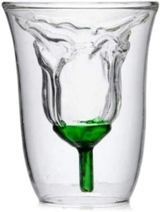  Einzigartige Rose Doppelschicht Whisky Glas Becher Cocktail Glaswaren Geschenk UVP £ 31,99 - Bild 1 von 1