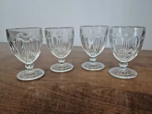 COLONIAL KNIFE & FORK HOCKING DEPRESSION GLASS 1 OZ CORDIAL SET OF FOUR - Picture 1 of 4