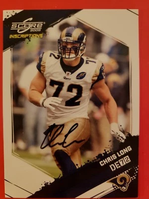 2009 SCORE CHRIS LONG INSRIPTIONS AUTO #'D 45/368. - Image 1 of 3