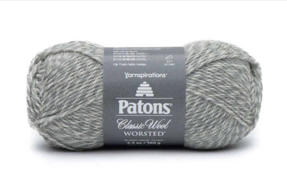 Hilo de tejer y ganchillo Patons clásico de lana Worsted gris jaspeado 100 g Foto 1 de 1
