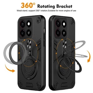 Funda de teléfono híbrida con soporte de anillo blindado TPU + PC para ZTE Blade A35 / A55 4G 6,75" - Imagen 1 de 23