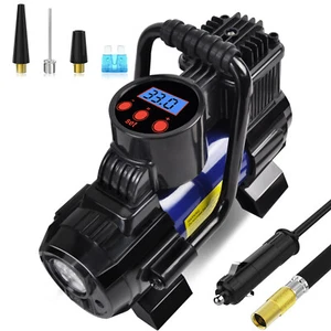 Heavy Duty Portable 12V 1 Car Tire Inflator Pump Air Compressor 140W 150 PSI  - Picture 1 of 10