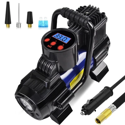 Heavy Duty Portable 12V 1 Car Tire Inflator Pump Air Compressor 140W 150 PSI  - Image 1 of 4