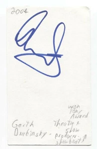 Garth Drabinsky Signed 3x5 Index Card Autographed Signature Producer - Picture 1 of 2
