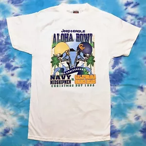 Jeep Eagle Aloha Bowl Navy Cal Shirt Hawaii NCAA Single Stitch Vintage 90s Small - Bild 1 von 6