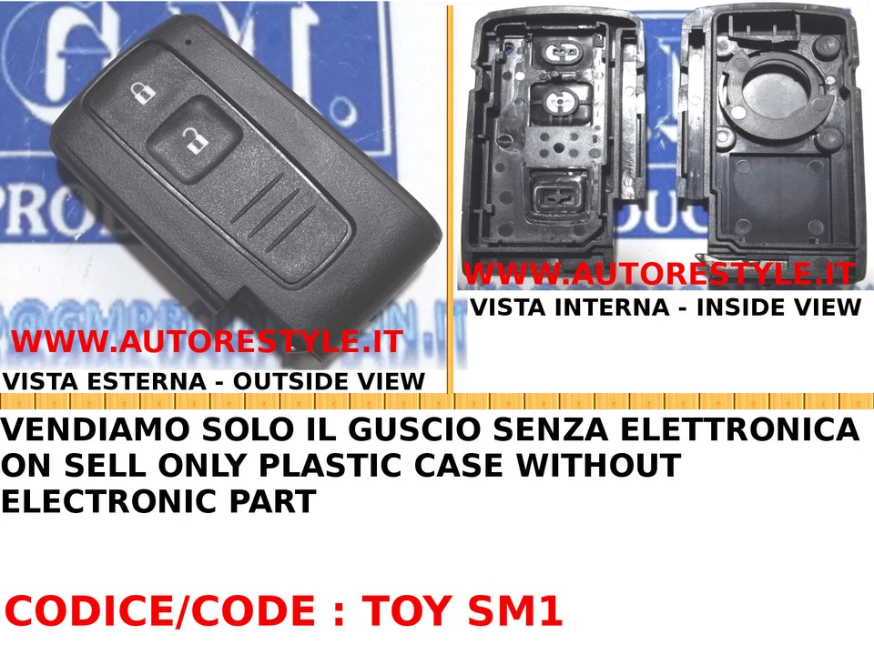 COVER GUSCIO PER CHIAVE ELETTRONICA TELECOMANDO 2 E 3 TASTI TOYOTA PRIUS VERSO - Immagine 1 di 1