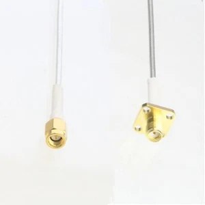 SMA female 4hole flange to SSMA Male RG405 .086 Flexible Semi-Rigid Jumper 4~40" - Picture 1 of 4